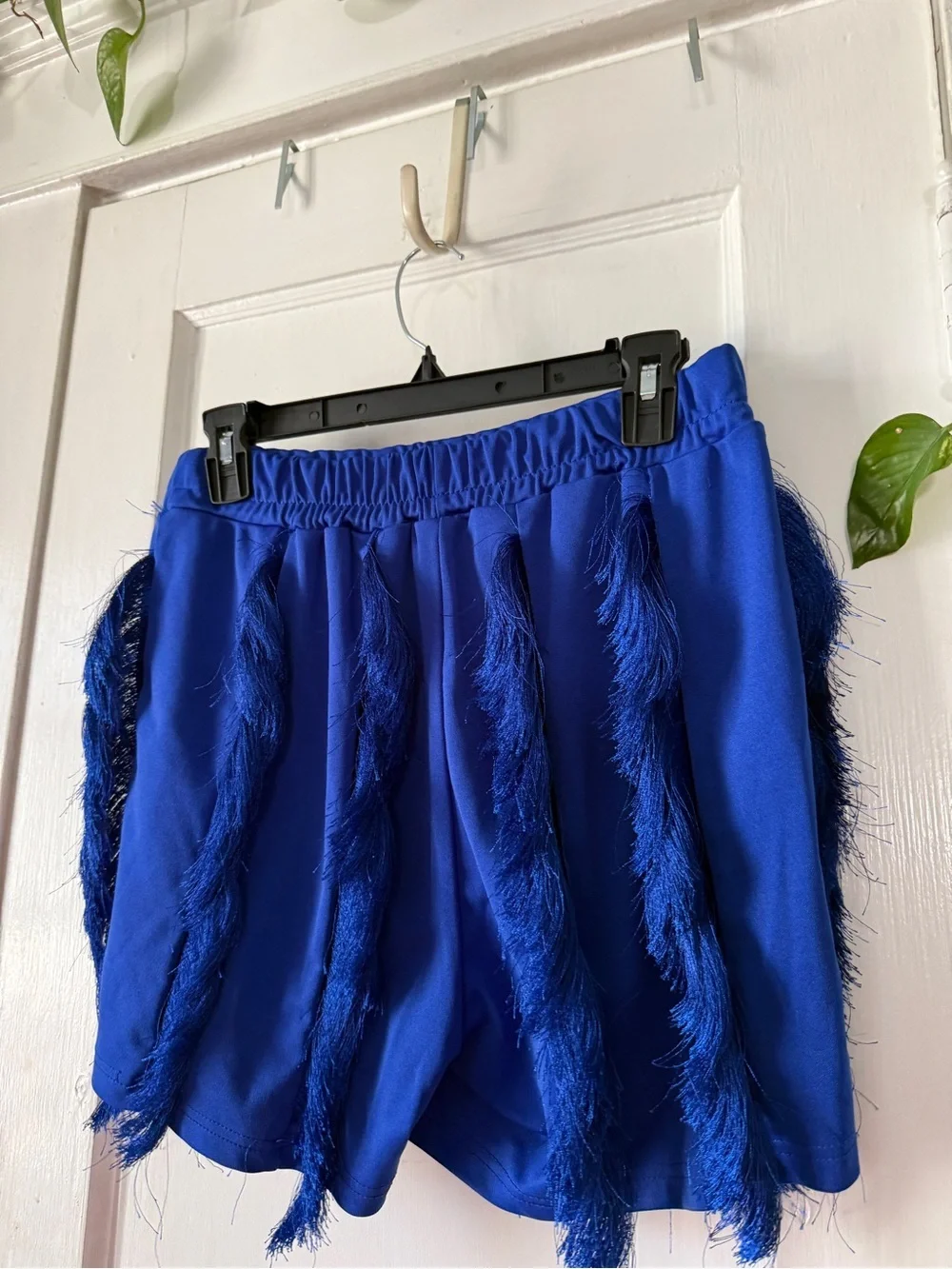 Electric Blue Fringe size 2XL Mini shorts